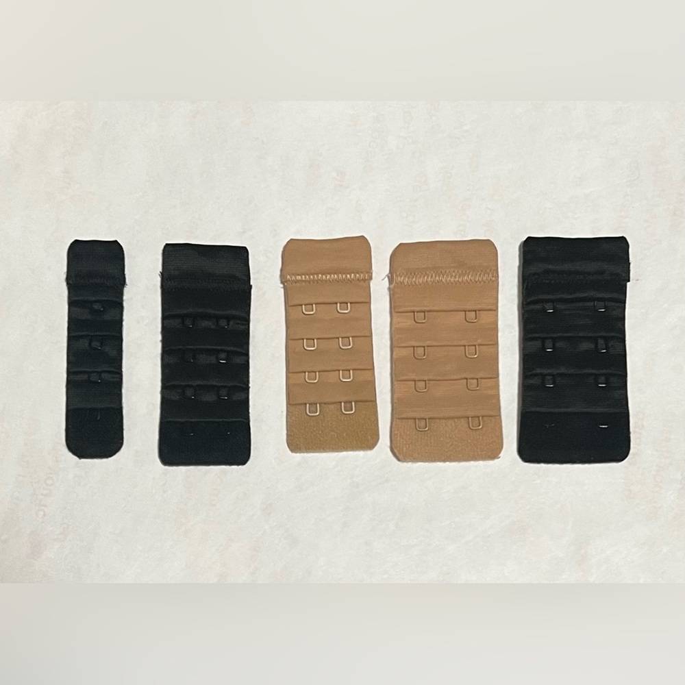 Black and Beige Bra Extenders Set 1 & 2 Hooks